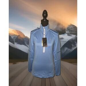 NWT Toni Sailer Holly Swarovski Blue Half Zip Top Womens 38/ US 8